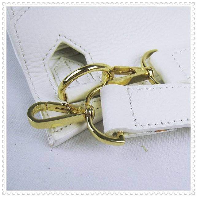 Hermes Jypsiere shoulder bag white with gold hardware - Click Image to Close